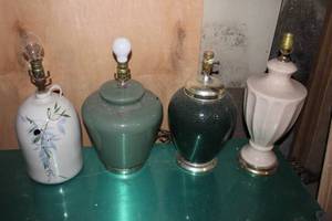 lot 219 image: 4 Ceramic Lamps See Photos
