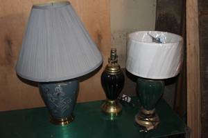 lot 222 image: 3 ceramic lamps see photos