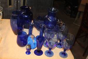 lot 145 image: Colbalt Blue Glassware See Photos Please