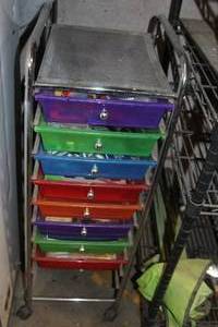 lot 64 image: Craft Rolling Cart and contents as pictured