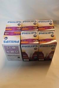 lot 364 image: Phillips LED 100W Light Bulb Quantity of 6 Unused