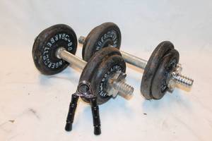 lot 491 image: Dumbbells with a Combination of weights equally 16 Pounds per Bar