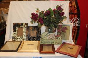 lot 501 image: Variety of Picture Frames and Artificial Flowers