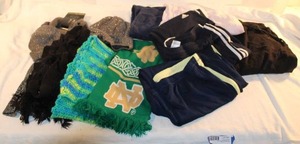 lot 97 image: Womens Clothes Scarfs, hats and sports pants