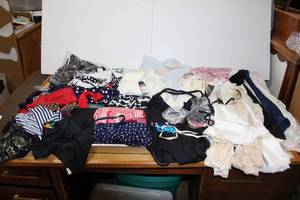 lot 103 image: Womens Clothes Scarfs, Swimsuits, Sleep ware and undergarments -