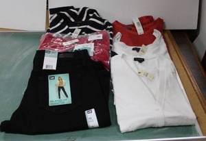 lot 113 image: Womens Clothes Talbots and Pendleton sweaterstops SIP, Lee jeans size 10 still with tags