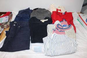lot 78 image: Womens Clothes Jeans size 8, Sweaters size S, Flannel night gowns and jammies