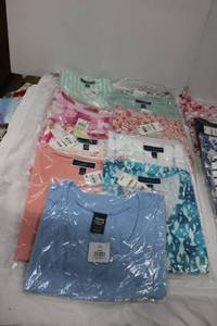 lot 83 image: Womens Clothes Tops still in packages Karen Scott, Hanes, and Style&co brands size M,L