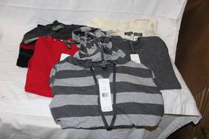 lot 135 image: Womens Clothes with tags Lauren brand sweater, knit tops, sweatshirt