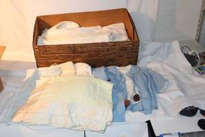 lot 136 image: Vintage Baby clothes and blankets