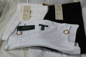 lot 158 image: Womens Clothes (2) Talbots jeans size 12 and Lauren top white all with tags