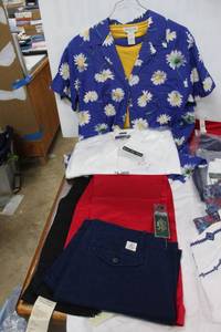 lot 162 image: Womens Clothes Jones Sport 3-pcs, (2) RL pants size 10, (1) RL shoes size 10, Jones Shirt size 10