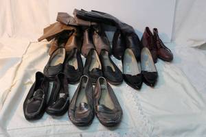 lot 167 image: Womens Shoes size 6-6.5 - heels, flats and boots