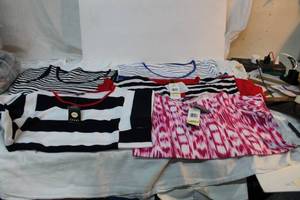 lot 175 image: Womens Clothes mostly striped tops with tags