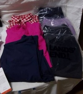 lot 36 image: Womens Clothes RL red and white check shirt, Lands End Shorts SIP