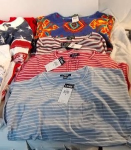 lot 256 image: Womens Clothes Size M RL sweaters, Chaps V-neck blouse all with tags