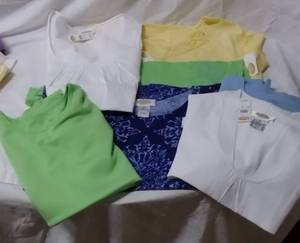 lot 264 image: Womens Clothes Size M Talbots green, blue , white, and yellow tops