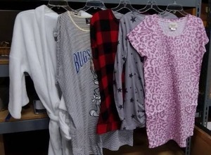 lot 277 image: Womens Clothes Size L Sleep shirts (including Snoopy and Bugs Bunny) and white Robe