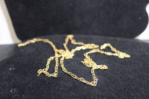 lot 194 image: 14K yellow gold Italian fancy link chain necklace. Marked 14K Italy 585. 36L