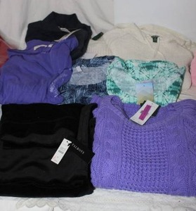lot 233 image: Womens Clothes Talbots size M, RL sweater size M and more tops with tags