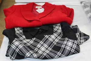 lot 239 image: Womens Clothes Talbots red jacket size 8 with tags, RL black and white top