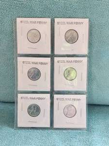 lot 26 image: Selection of 6 1943 Steel Pennies