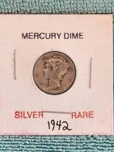 lot 47 image: 1942 Mercury Silver Dime