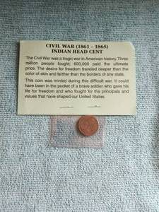 lot 69 image: 1862 Civil War era Indian Head Cent