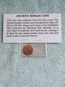 lot 72 image: Ancient Roman Coin - collected from the Holy Land