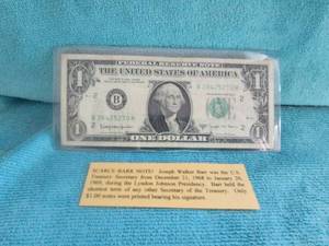 lot 96 image: Joseph Walker Barr $1 bill note