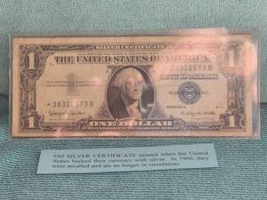 lot 123 image: 1957 Silver Certificate $1 dollar bill