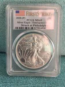 lot 4 image: 2020P Silver Eagle-Emergency Issue - Silver Dollar - MS69