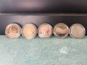 lot 34 image: Selection of 5 Congressional Proof Half Dollars - Commemorative coins