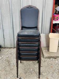 lot 159 image: Selection of 12 Black Dining-Banquet Chairs