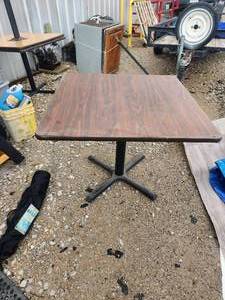 lot 160 image: Selection of 16 Black Dining-Banquet Chairs and 4 Tables