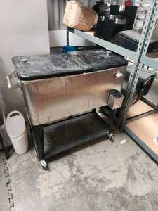 lot 163 image: Rolling Stainless steel beverage cooler
