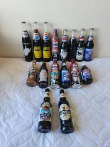 lot 202 image: Selection of full Pepsi collectible bottles