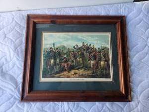 lot 209 image: Framed and matted print of the Highland Clans