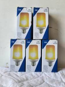 lot 212 image: Selection of 5 LED Flame Bulbs