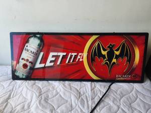 lot 211 image: Bacardi lighted sign - works
