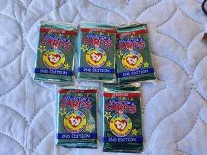 lot 232 image: Selection of 5 Beanie Babies collector card packs
