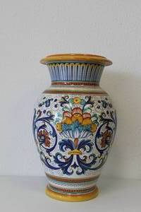 lot 18 image: Large Artist signed Hand-Painted Floral Vase