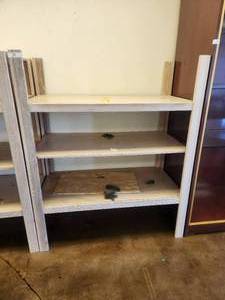 lot 29 image: Wooden retail display rack, has 4 shelves - 50w x 26D x 60H - Bldg. J