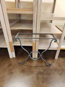 lot 46 image: Heavy duty galvanized iron rectangular console table base - 10.5D x 32H - Bldg. J