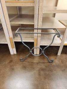 lot 83 image: Heavy duty galvanized iron rectangular console table base - 10.5D x 32H - Bldg. J