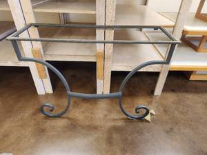 lot 52 image: Heavy duty galvanized iron rectangular console table base - 14D x 43H - Bldg. J