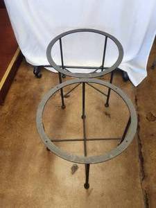 lot 65 image: Matching heavy duty galvanized iron table bases - 20 x 16H - Bldg. J