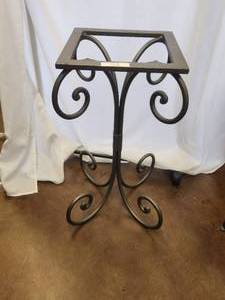 lot 72 image: Heavy duty galvanized table base will hold round or square top - 14 x 28H Bldg. J
