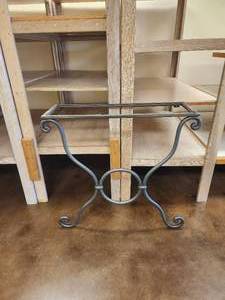 lot 79 image: Heavy duty galvanized iron rectangular console table base - 10.5D x 32H - Bldg. J