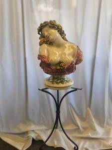 lot 86 image: Intricately detailed bust of maiden adorned with the bounty of the grape harvest (24H)